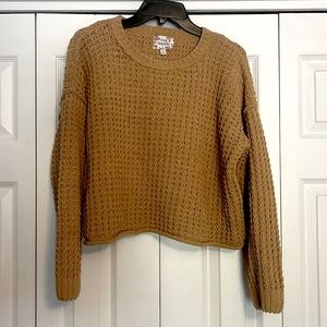 L Pink Republic Mustard Yellow / Ochre Slightly Cropped Sweater